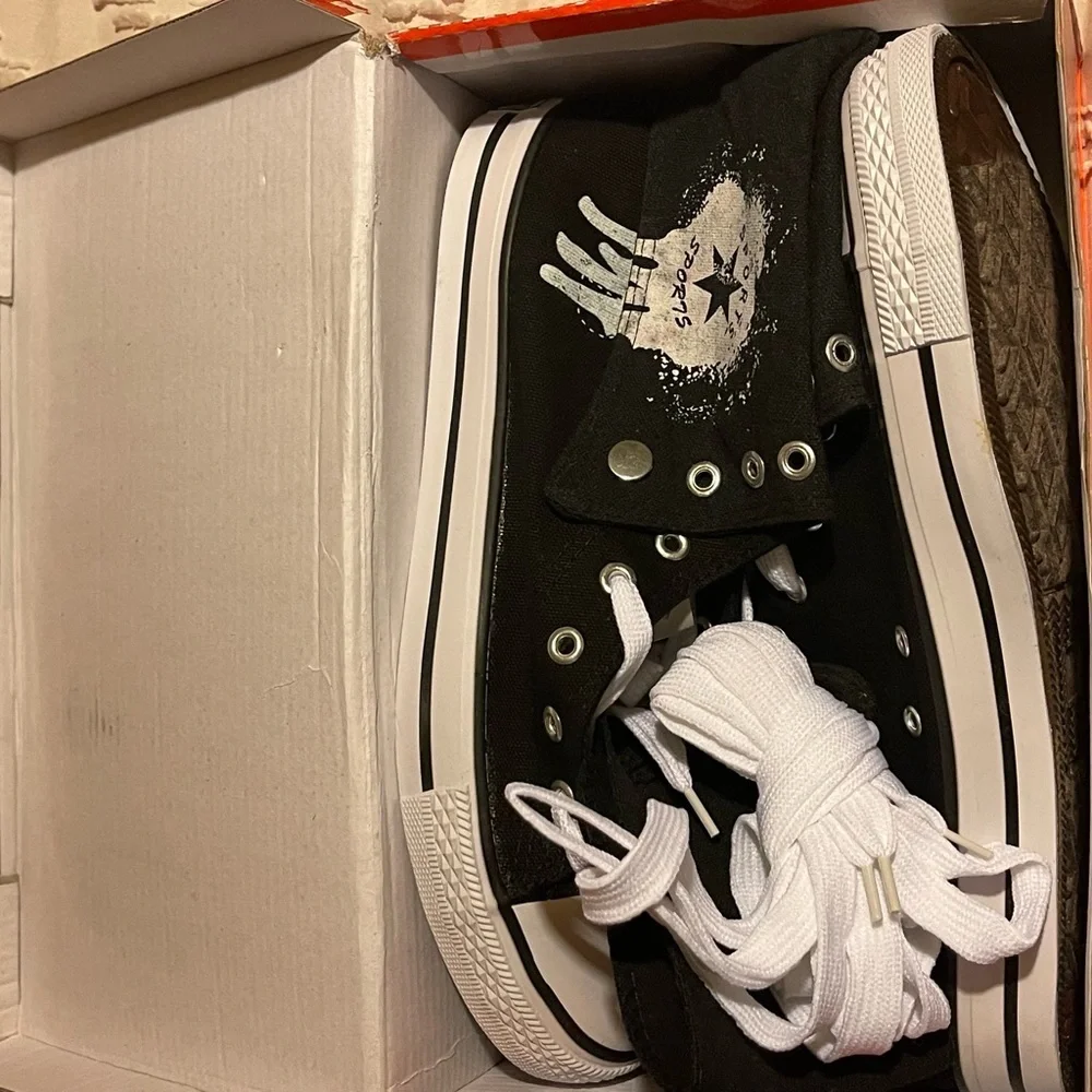 Black and White High-Top Sneakers